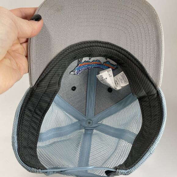 Patagonia Fitz Roy Bear Trucker Hat Gray Mesh Back Snap Back Cap OSFM - Picture 8 of 9